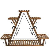 Pine Wood Triangle Heavy Duty Outdoor Plant Stand Shelf