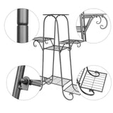 Outdoor Garden Thick Iron Plant Stand Rack Organizer Display - 7Pots