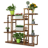 Wooden Plant Stand Garden Flower - 12 Pots