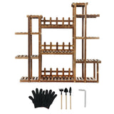 Wooden Plant Stand Garden Flower - 12 Pots