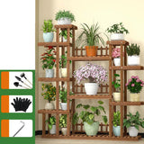 Wooden Plant Stand Garden Flower - 12 Pots