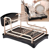 Aluminium Alloy Drainer Dish Rack Plate Organiser - 2 Tiers
