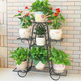 7 Pots Thick Iron Plant Stand Planter Shelf Rack Garden Hotel Commercial Display
