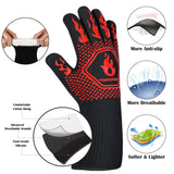 2x1472°F Heat Proof Resistant Oven BBQ Gloves 35cm Kitchen Cooking Silicone Mitt