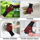 2x1472°F Heat Proof Resistant Oven BBQ Gloves 35cm Kitchen Cooking Silicone Mitt