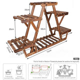 Heavy Duty Pine Wood Plant Stand Triangle In-Outdoor Flower Succulent Pots Shelf