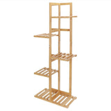 5/6 Tiers Vertically Bamboo Plant Stand Staged Flower Shelf Rack Outdoor Garden