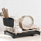 Aluminium Alloy Drainer Dish Rack Plate Organiser - 2 Tiers